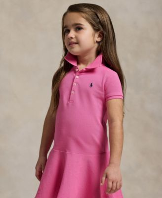 Toddler and Little Girls  Cotton Mesh Stretch Shortsleeve  Polo Dress