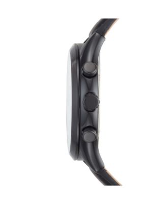 Men's Fenmore Multifunction Black Leather Watch, 44mm