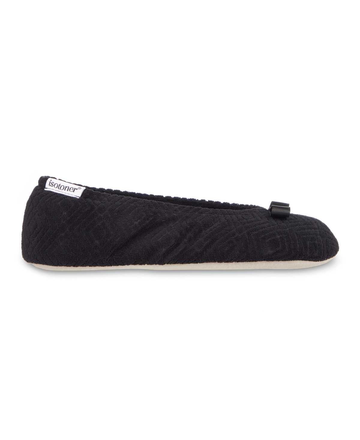 Isotoner Signature Women's Gemma Microterry Ballerina Slippers In Black