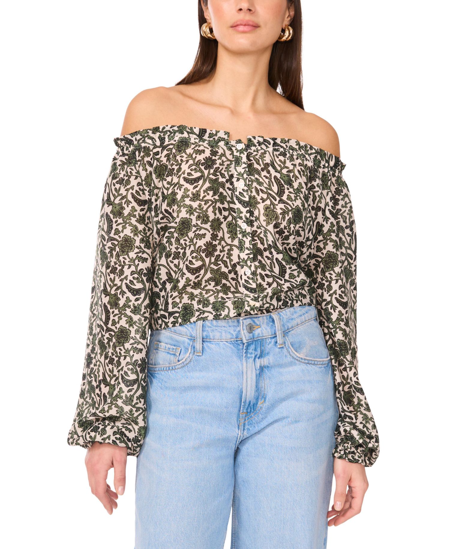 Women's Off-The-Shoulder Long-Sleeve Top