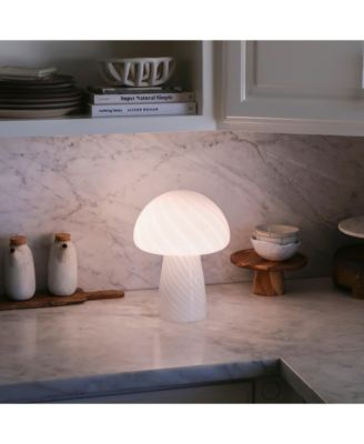 Mushroom Frosted Glass LED Table Lamp Bundle (13")