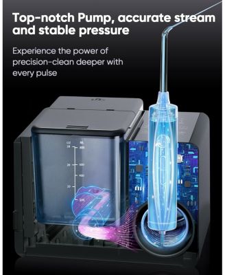 LP233 Pro UVC Sterilizable Countertop Water Flosser 800ML Tank Digital Display with a Water Filter 3 Modes and 6 Jet Tips (Lightning Silver)