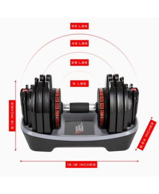 PowerDyne Adjustable Dumbbell Weights (Coal 55lbs (Set of 2))