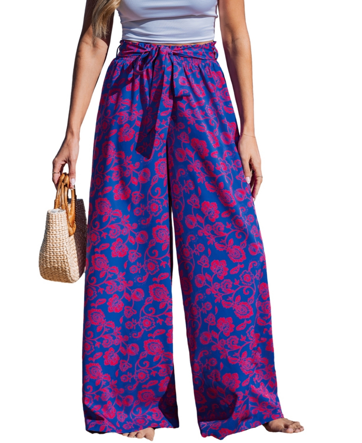 Women's Celestial Waves Floral Cover-Up Pants - Purple
