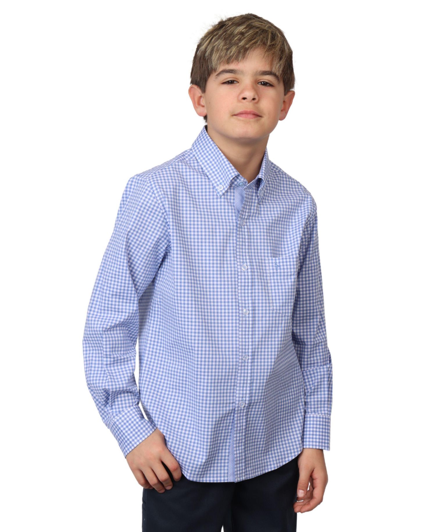 Big Boys Signature Gingham Long Sleeve Shirt