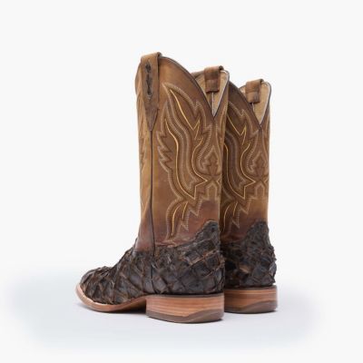 Men's Premium Exotics Dark Brown Pirarucu Western Boot