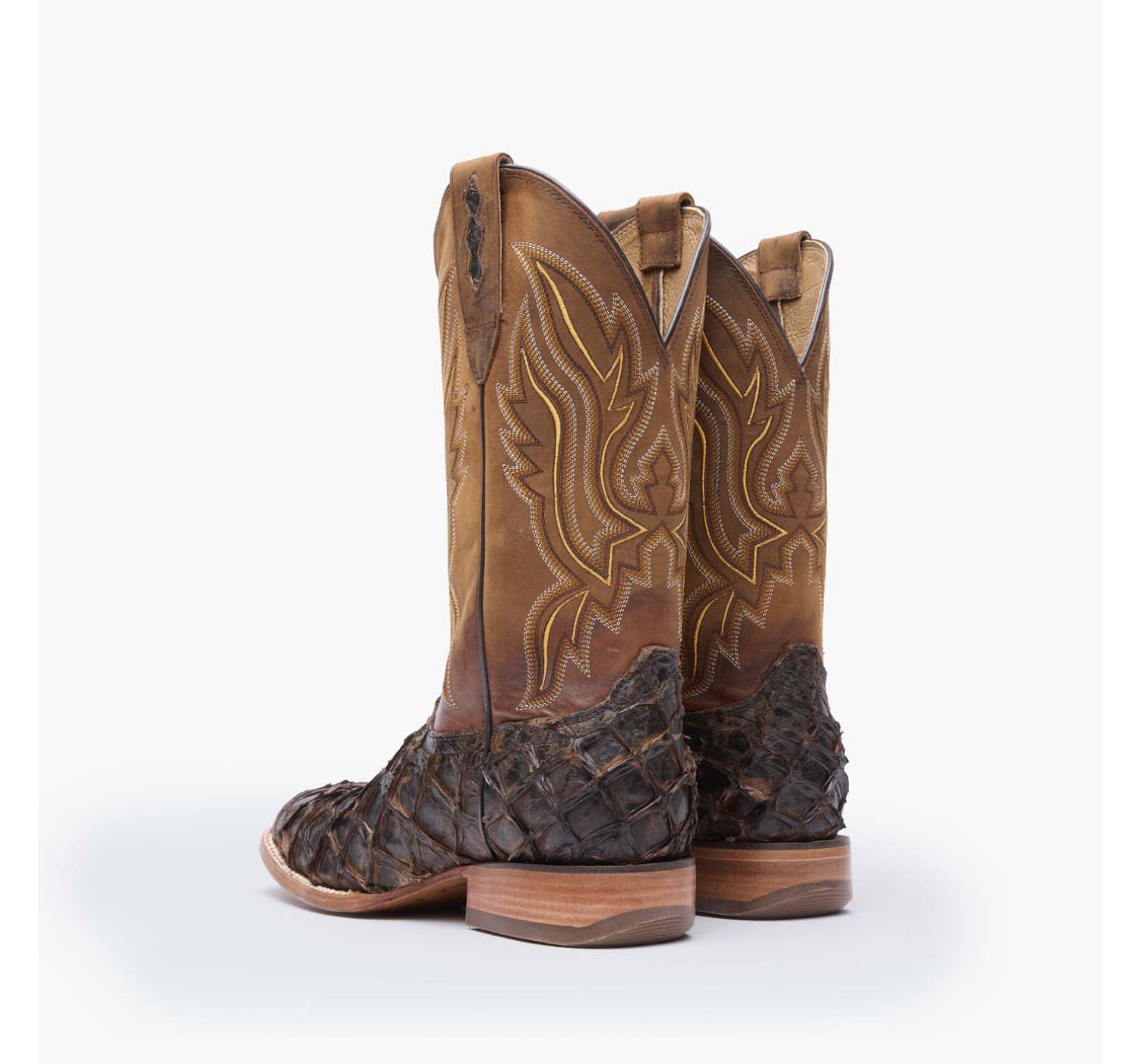 Men's Premium Exotics Dark Brown Pirarucu Western Boot
