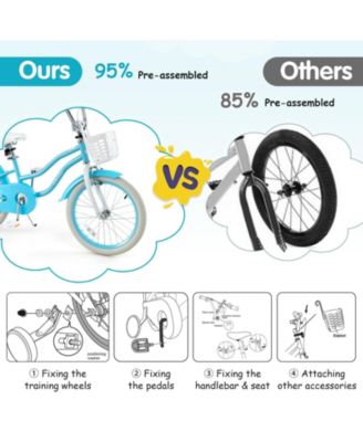 18 Inch Kids Bike with Dual Brakes and Adjustable Seat