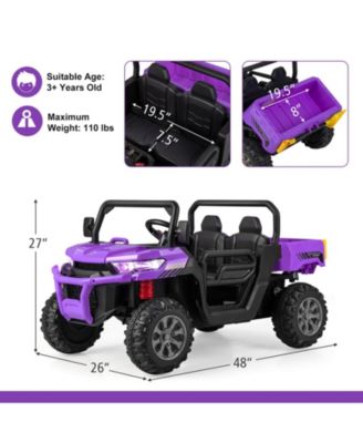 12V Kids Ride On Truck Car with Remote Control and 2 Seaters