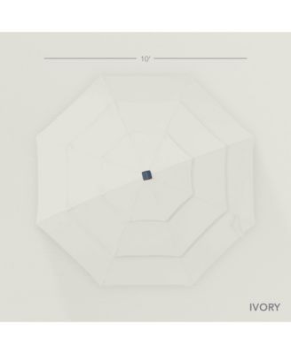 Woodgrain Pattern 10ft 3-Tier Solar Patio Umbrella w/ 24 LED Lights, Tilt