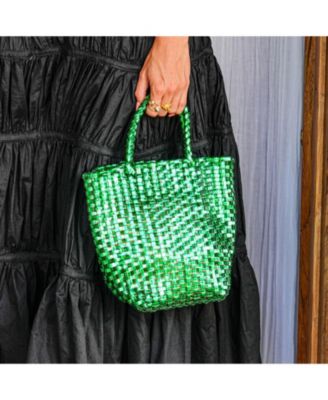 LA TOTE Metallic Bag In Green