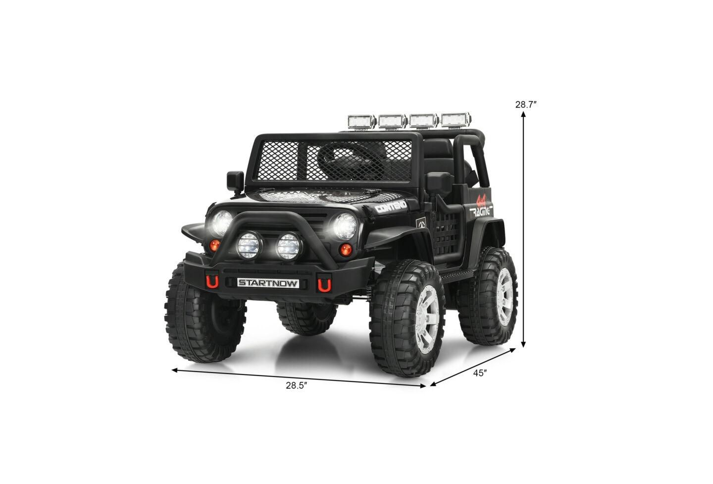 Детская игрушка Mecale 12V PP Remote-Control LED Lights Ride-On Truck, 110 Lbs Capacity, от 3 лет, цвет: Чёрный — фото 2