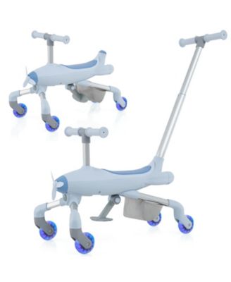 2-in-1 Kids Ride-on Push Car with LED Lighted Wheels