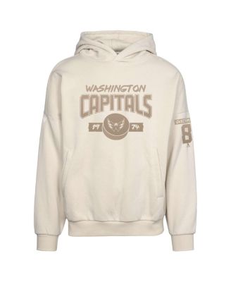 Men's Alexander Ovechkin Khaki Washington Capitals Oversized Contact Name Number Pullover Hoodie