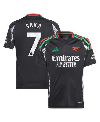 adidas - Big Boys and Girls Bukayo Saka Black Arsenal 2024/25 Away Replica Player Jersey