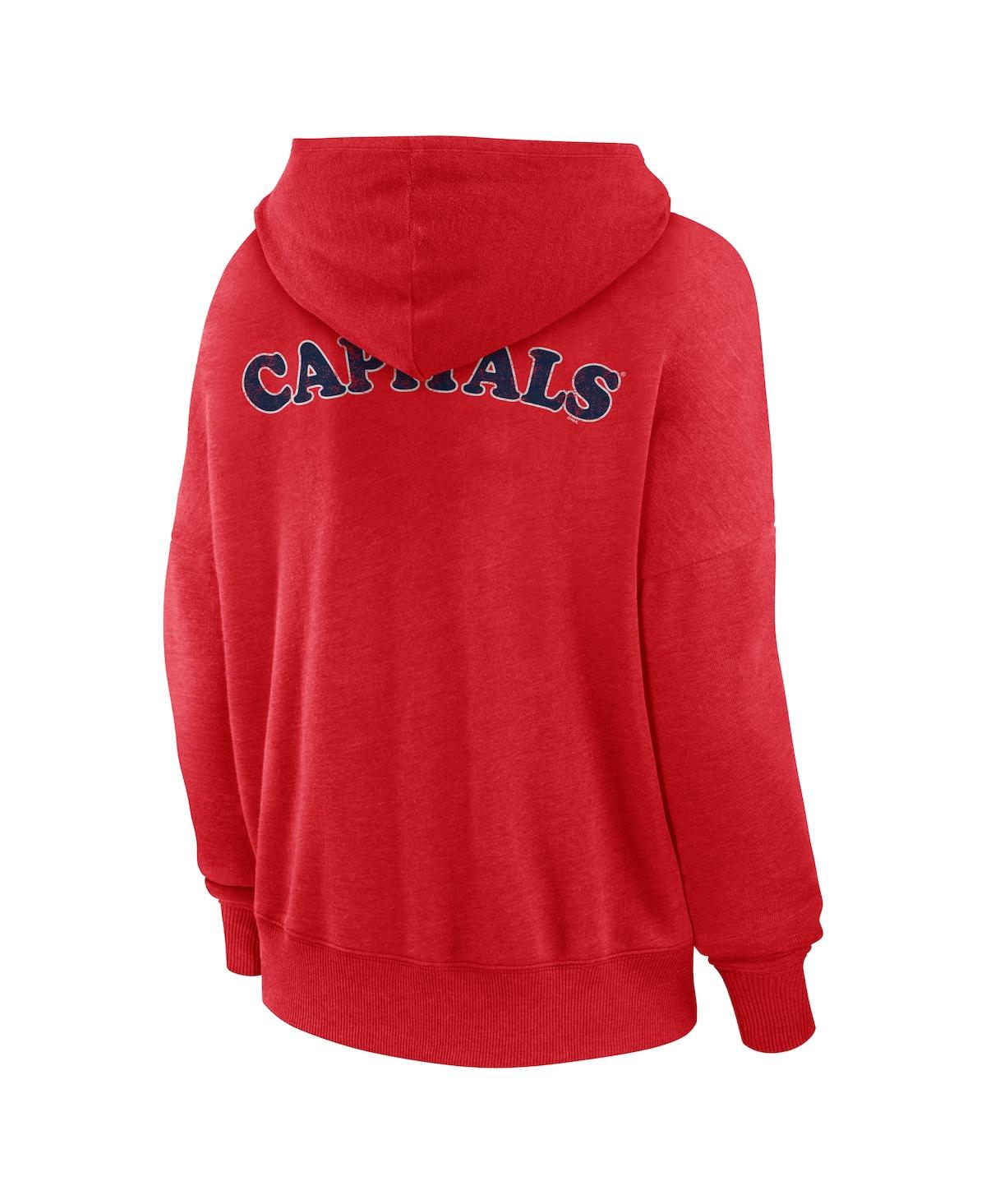 Fanatics Women's Red Washington Capitals Breakout Lace-up Pullover Hoodie
