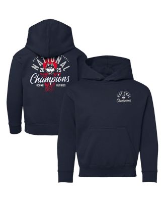 Image One - Big Boys and Girls Navy UConn Huskies 2025 NCAA Women's Basketball National Champions Fleece Pullover Hoodie