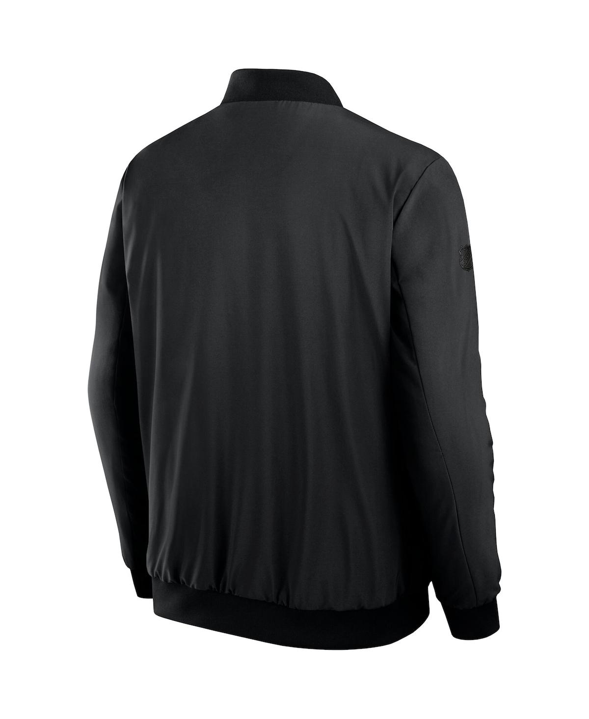 Fanatics Men's Black New Jersey Devils Authentic Pro Road Full-zip Bomber Jacket