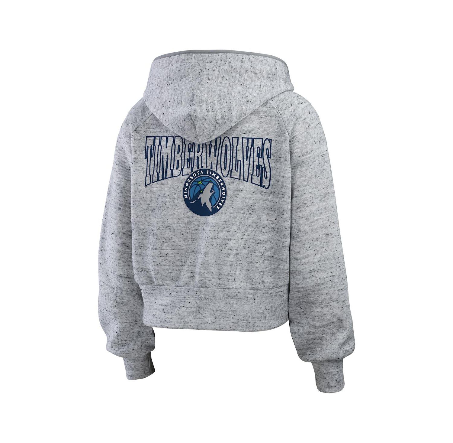 Women's Heather Gray Minnesota Timberwolves Speckled Radiator Full-Zip Hoodie