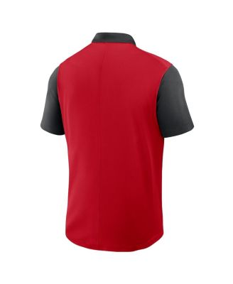 Men's Red/Black Cincinnati Reds Cooperstown Collection Color Block Victory Performance Polo Shirt