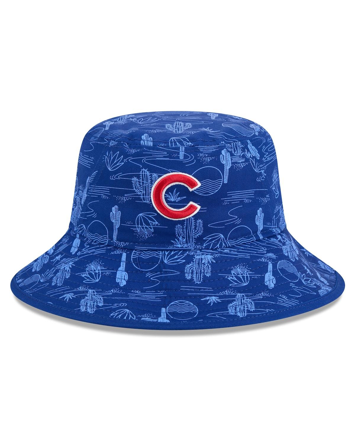 NEW ERA MEN'S ROYAL CHICAGO CUBS 2025 SPRING TRAINING ALL OVER PRINT BUCKET HAT 