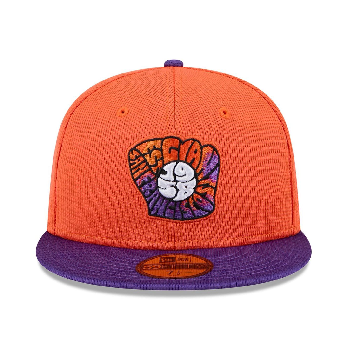 Мужская кепка New Era Orange/Purple San Francisco Giants 2025 City Connect Batting Practice 59FIFTY Fitted Hat — фото 2