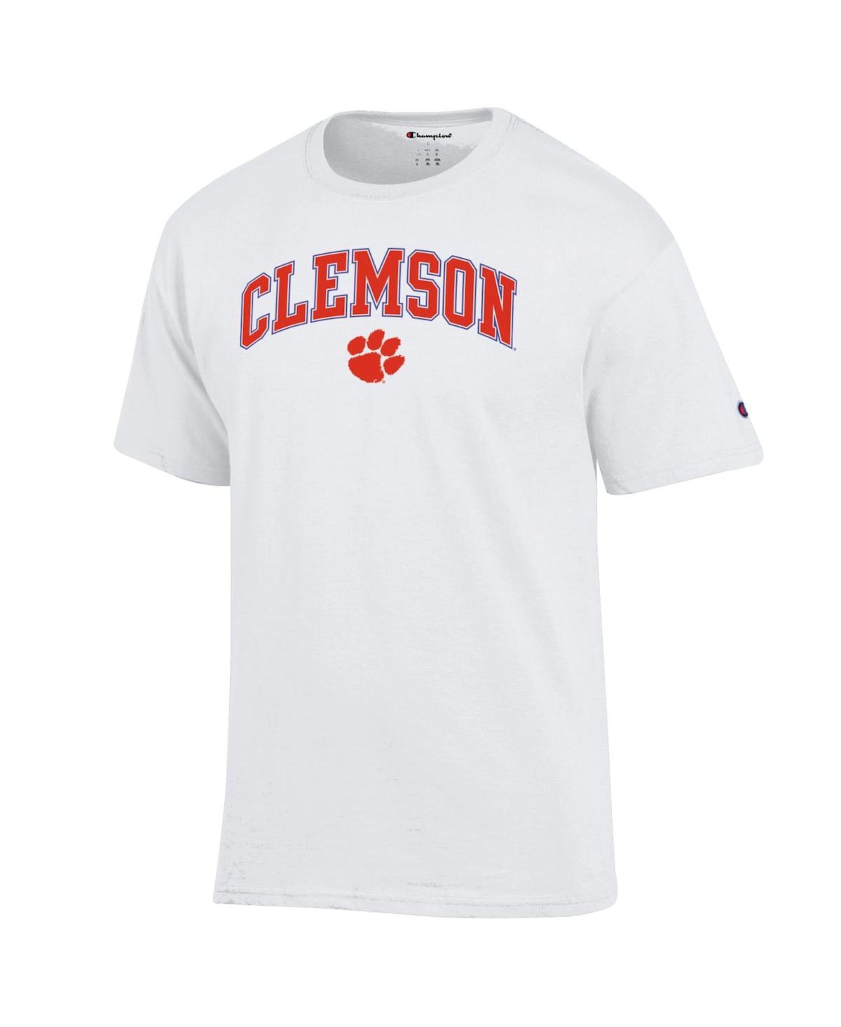 Champion Men's White Clemson Tigers Arched Logo T-shirt In Animal Print
