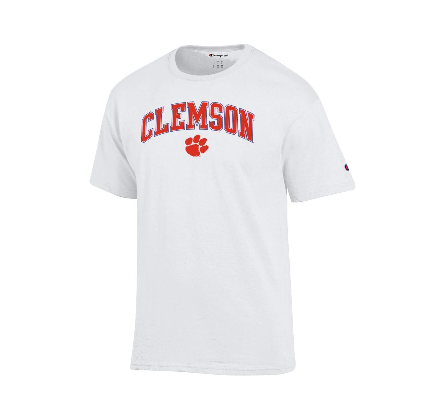 Men's White Clemson Tigers Arched Logo T-Shirt