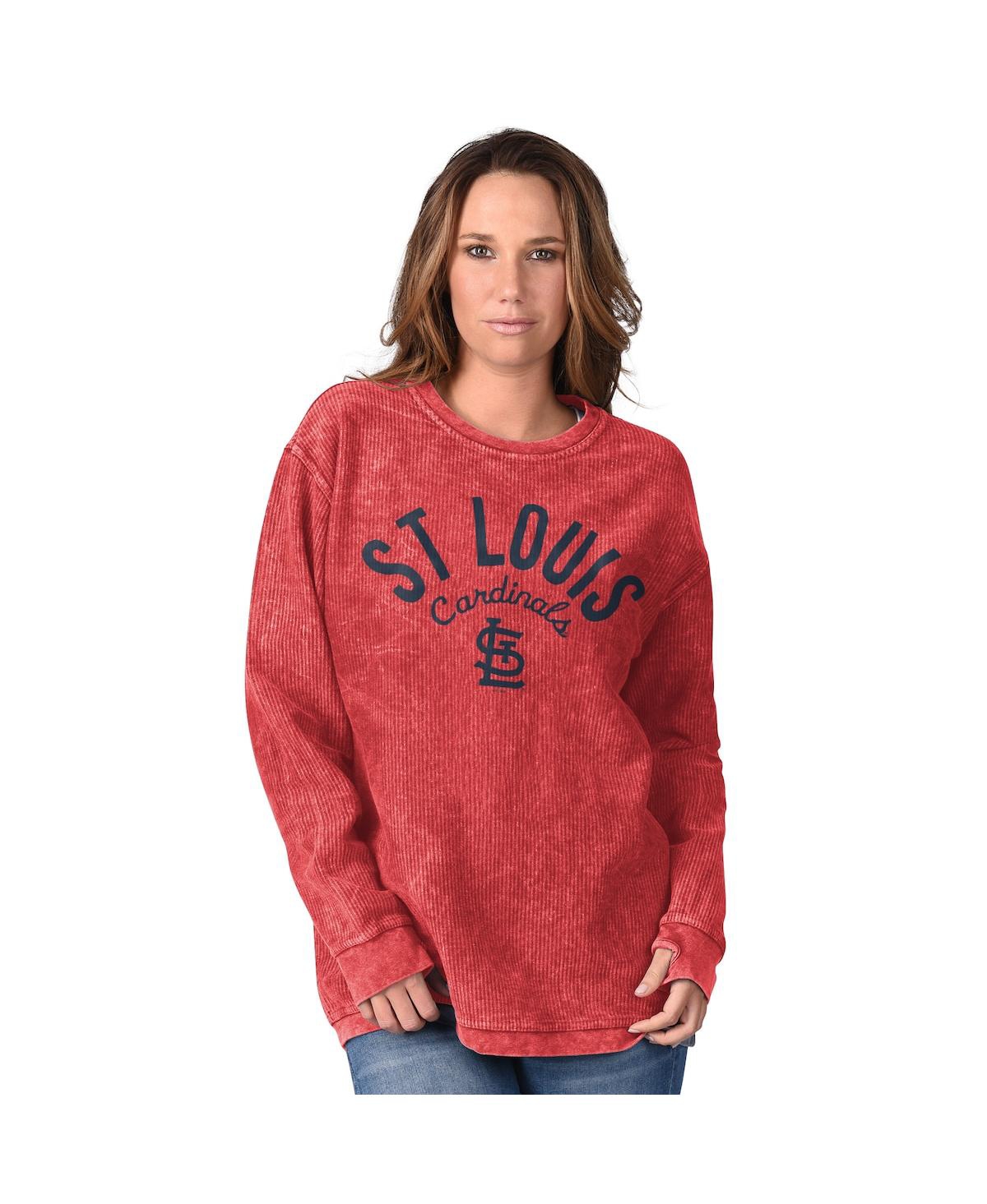 Women's Red St. Louis Cardinals Comfy Cord Pullover Sweatshirt - Red