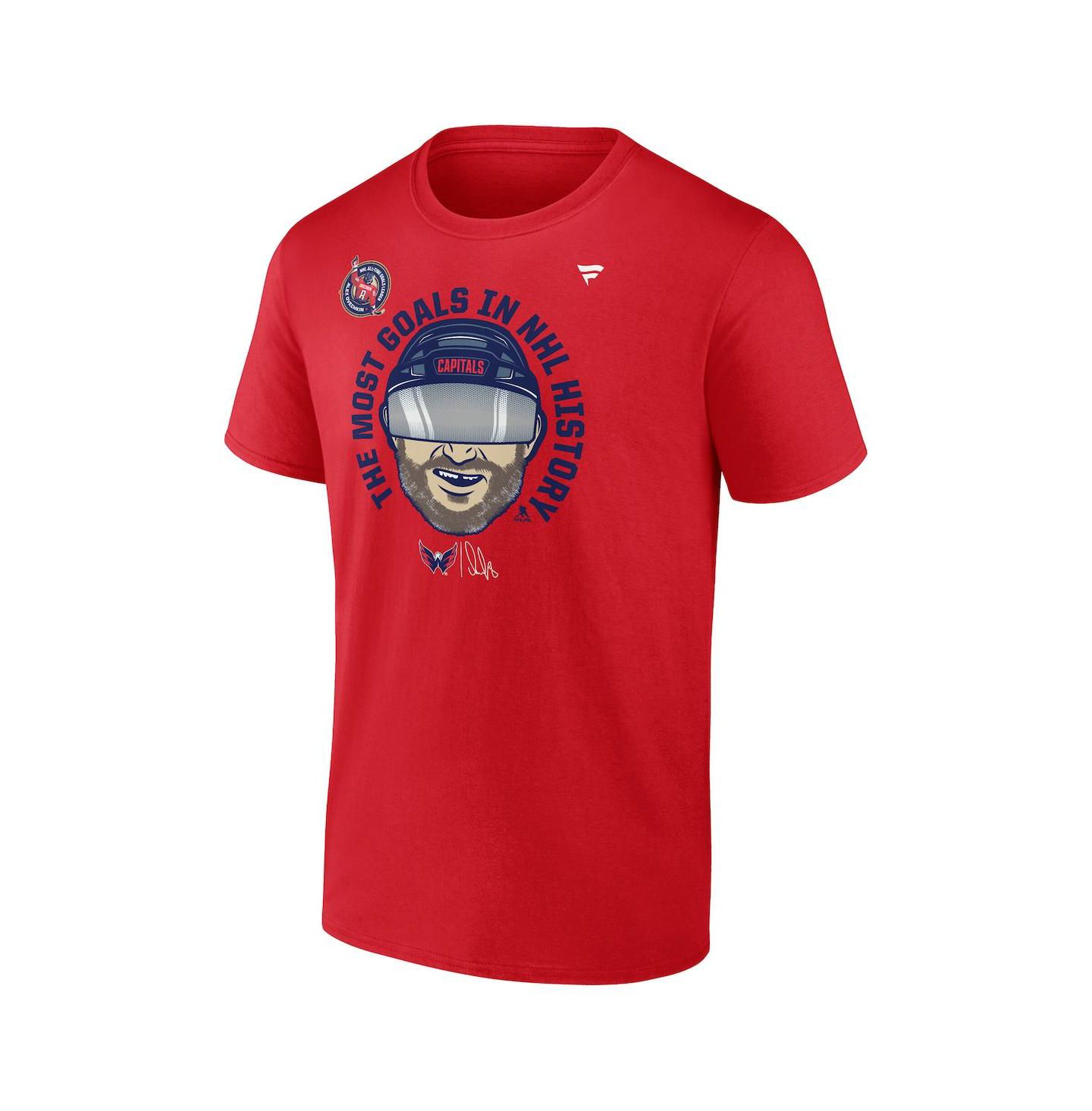 Мужская футболка Fanatics Alexander Ovechkin Athletic Red Washington Capitals NHL All-Time Leading Goal Scorer Caricature — фото 2