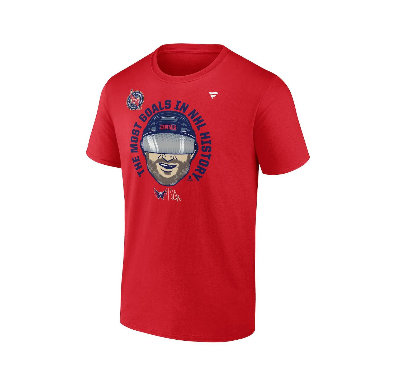 Men's Alexander Ovechkin Athletic Red Washington Capitals NHL All-Time Leading Goal Scorer Caricature T-Shirt