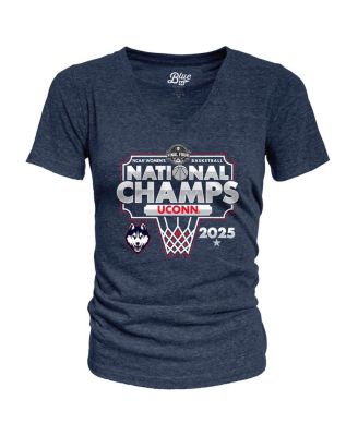 Women's Navy UConn Huskies 2025 NCAA Women's Basketball National Champions Bracket Tri-Blend V-Neck T-Shirt