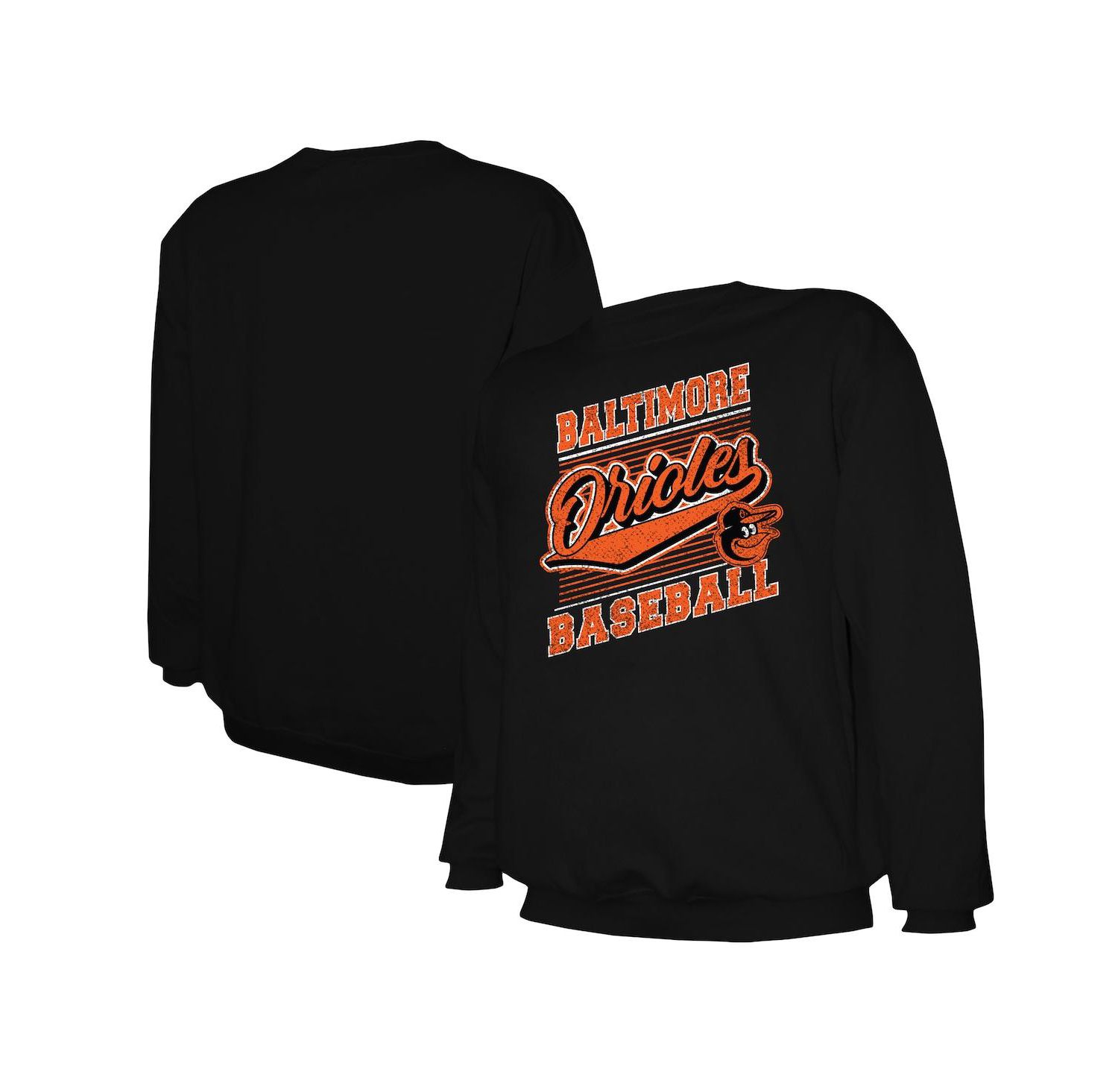 Men's Black Baltimore Orioles Lightweight Crew Sweatshirt