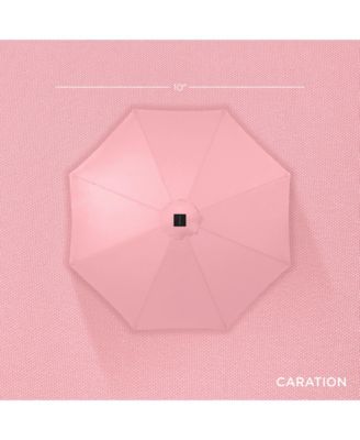 10ft Solar LED Lighted Patio Umbrella w/ Tilt Adjustment, UV-Resistant Fabric