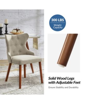 Set of 2 polyester Pedro Mid-Century Modern Waterproof Button-Tufted Dining Chair