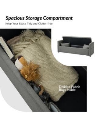 Gema Modern Storage Bench with Two Pillows and Pocket