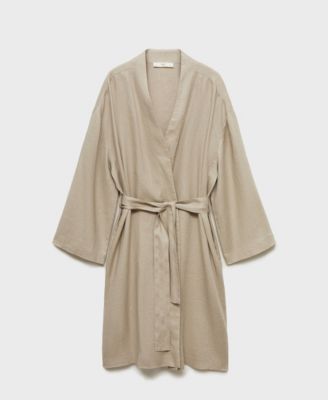 MANGO - Women's Linen Home Robe