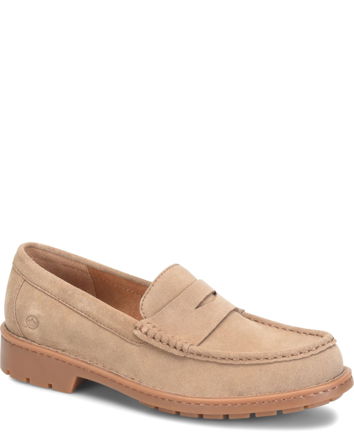 Born Men's Langley Suede Leather Slip On Penny Loafers