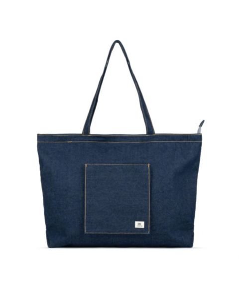 Женская сумка ORI London Portobello Wash Denim Large Cotton Wash Denim Cotton Large, цвет: Тёмная варка джинсовый