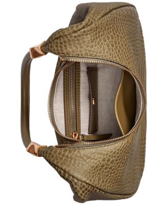 Quogue Embossed Croco Leather Mini Hobo Shoulder Bag