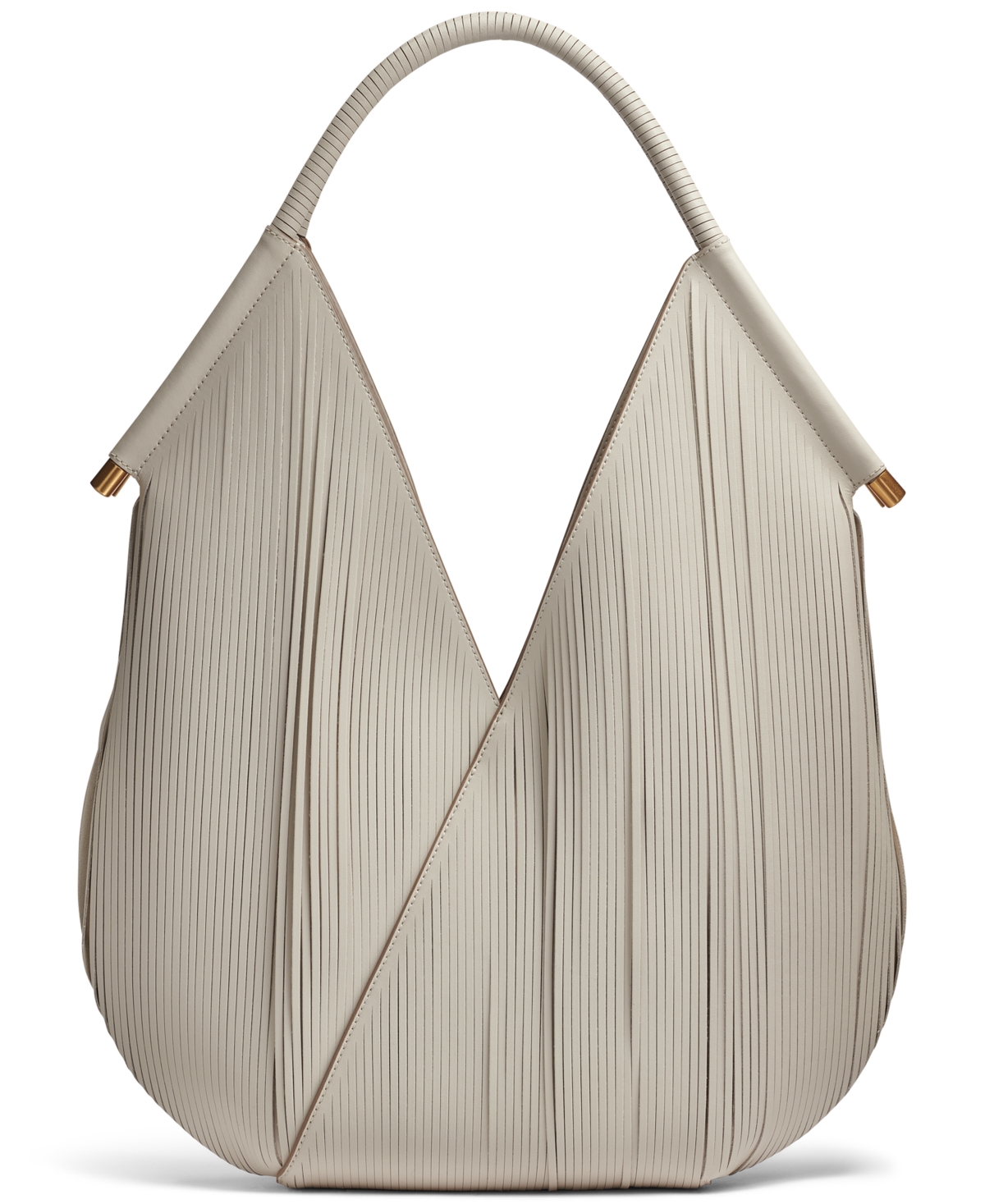 DONNA KARAN DONNA KARAN BALDWIN LARGE LASER-CUT SHOULDER WITH LEATHER WRAPPED ROUNDED HANDLE 