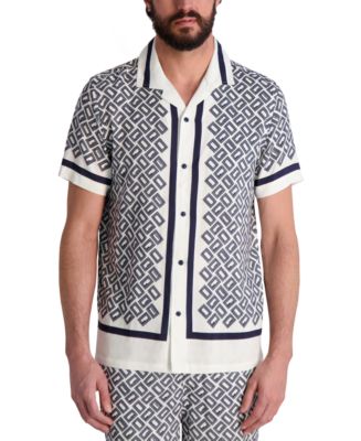 KARL LAGERFELD PARIS Men's Double L Short-Sleeve Shirt - Macy's