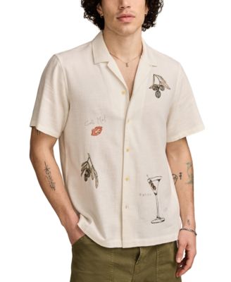 Lucky Brand - Men's Vice Short Sleeve Button-Front Graphic Camp Shirt