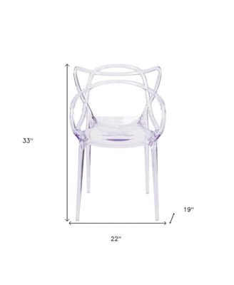 Acrylic Dining Arm Chair with Open Back for Modern Table Seating