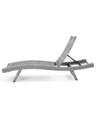 Streamdale Premium Grey Rattan Chaise Lounge Stylish Summertime Comfort
