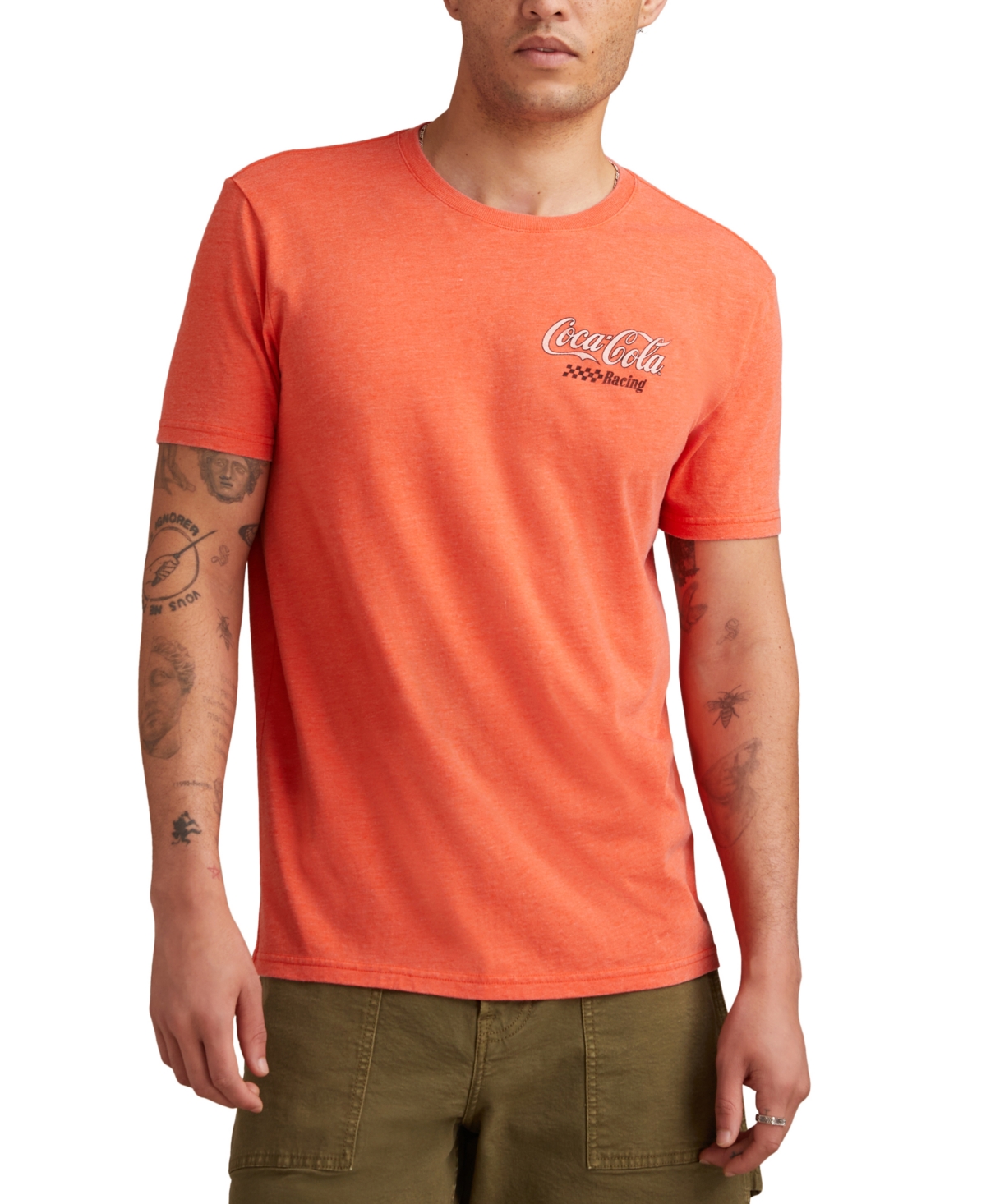 Men's Coca-Cola Racing Team Short Sleeve Crewneck Graphic T-Shirt - Tigerlily