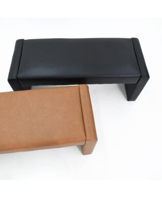 47" Faux Leather Upholstered Bedroom Waterfall Benches