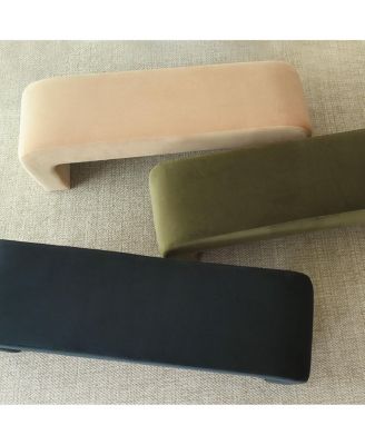 60" Waterfall Upholstered Bench with Solid Wood Frame and Boucle Fabric for Bedroom or Entryway