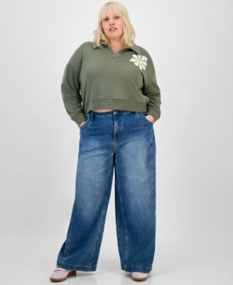 Trendy Plus Collared Sweatshirt