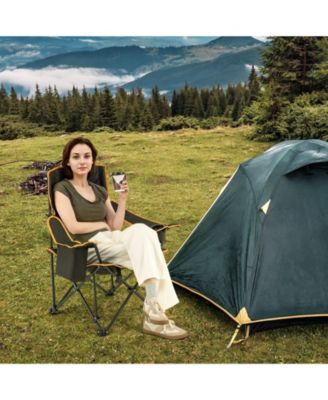 Folding Camping Chair with Footrest Camping Lounge Chair with Carry Bag